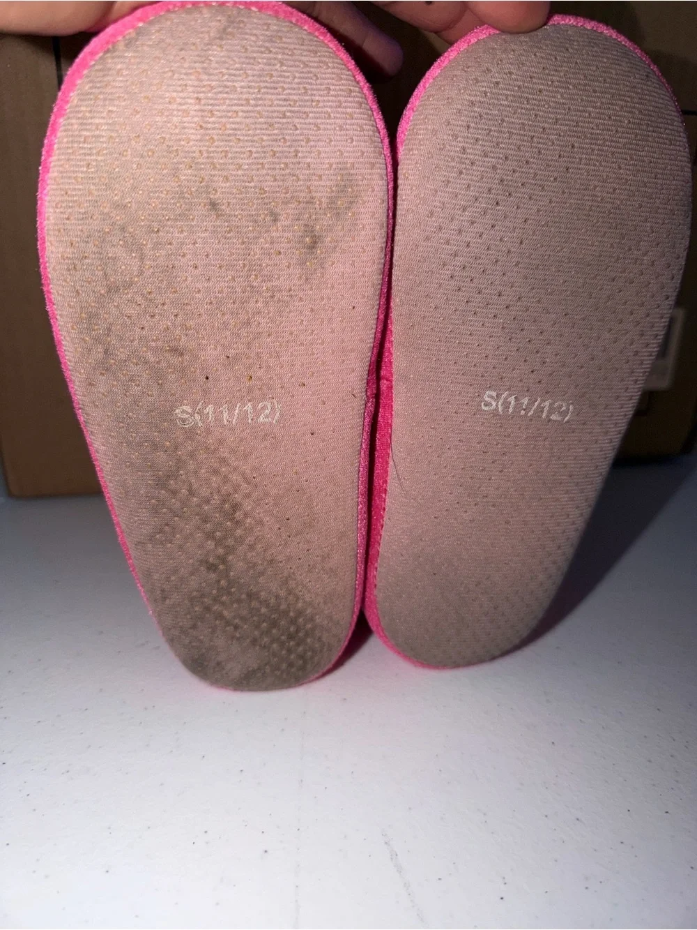 Mattel Girls Pink Glitter Plush Slip-On Slippers